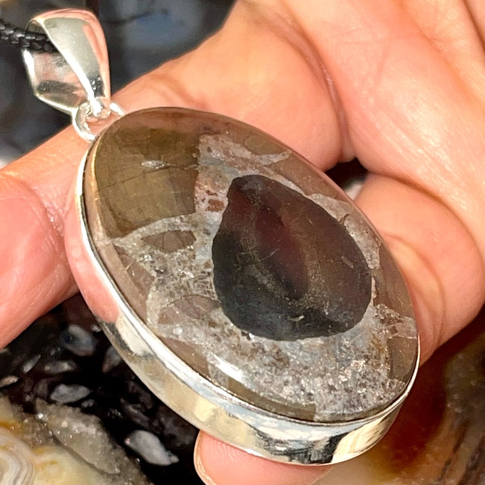 Large Bail Brown Brecciated Jasper Pendant 2 1/4”